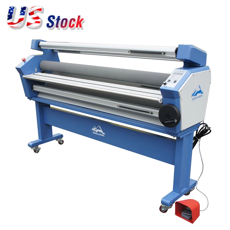 US Stock Qomolangma 63in Full-auto Wide Format Cold Laminator with Heat Assisted and Trimmer Laminating Machine Wholesale