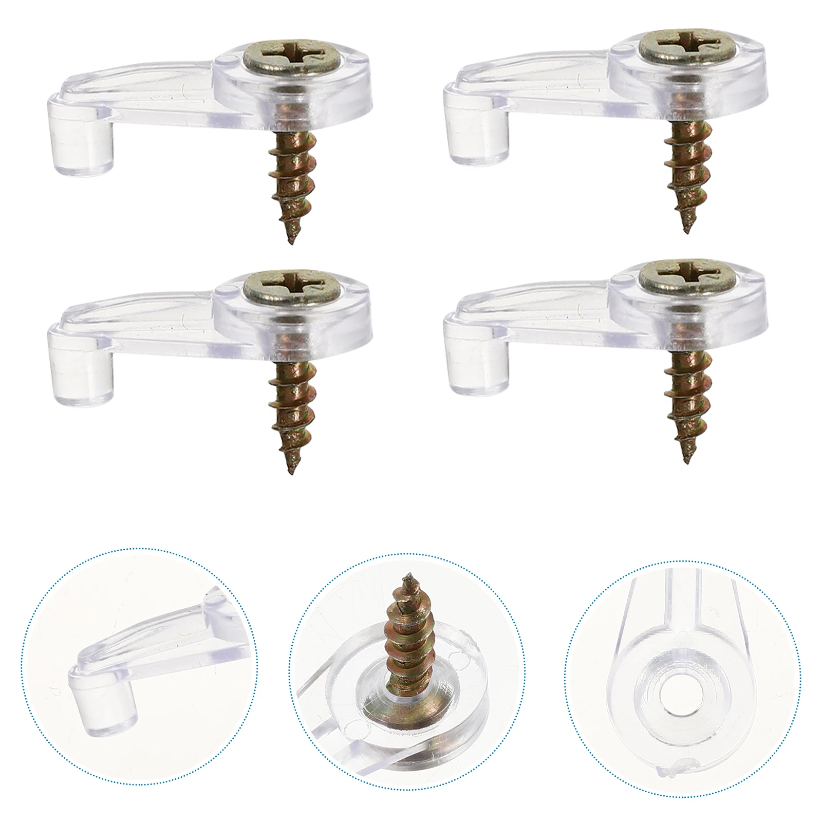 

50 pcs Plastic Glass Retainer Clips Mirror Fixing Clips Kit For Bathroom Hotel Salon Durable Rustproof Sturdy Lightweight Easy