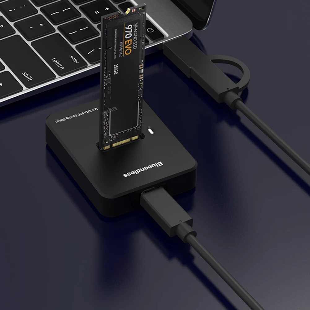 M.2 NVME M.2 Caddy Box Base Adapter 10G Online Reading Writing Speed SSD Enclosure Adapter Tool Free for M.2 SSD Docking Station