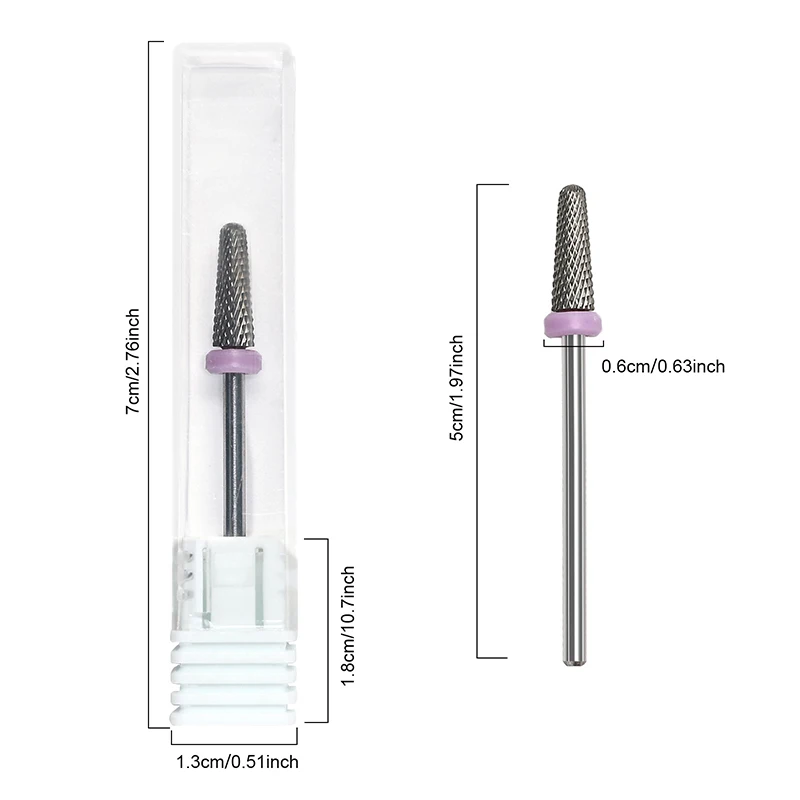 Foret à ongles en acier au tungstène, fraise électrique pour manucure et pédicure, outils de limes à ongles, appareil, forets à bavures, 1 pièce