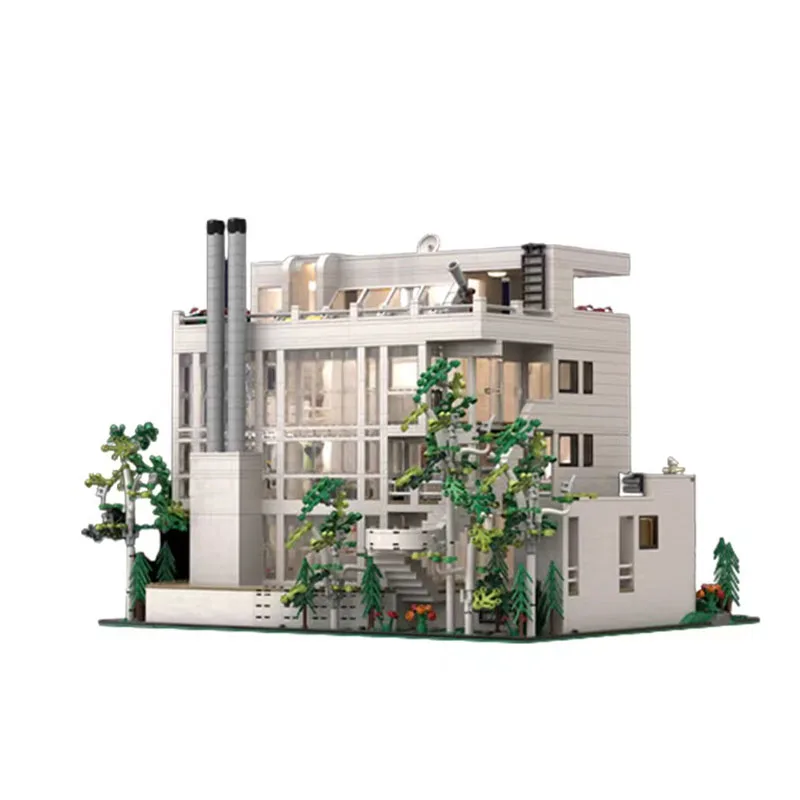 MOC-94307 Douglas House of Richard Meier ulica miasta widok cegły montażowej Model 5283 części personalizowany prezent zabawka urodzinowa dla dzieci