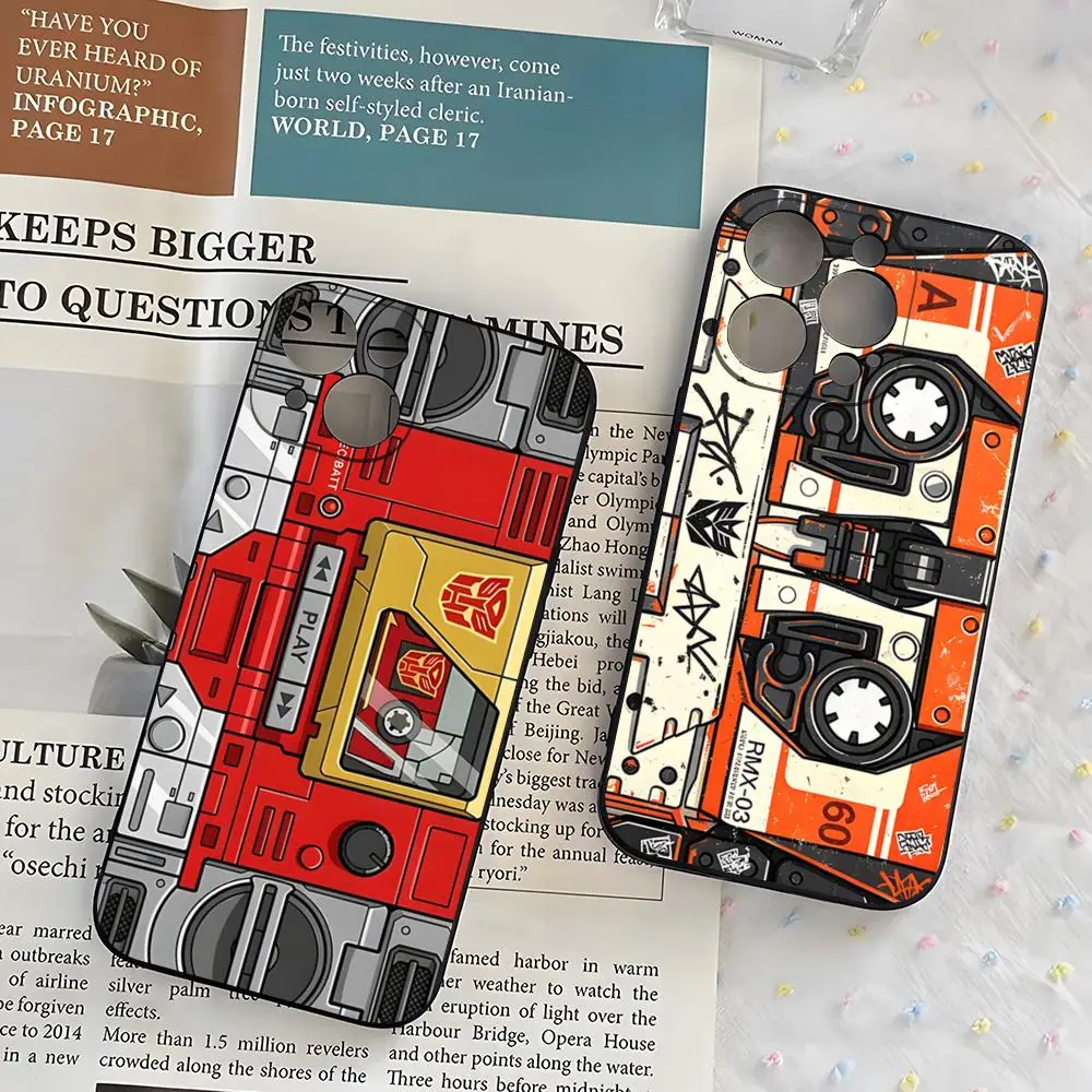 Чехол для телефона T-Transformers в стиле ретро-кассеты для iPhone 17 Pro Max, 16, 15, 14 Pro Max, 13, 11, X, Xs, Xr, 8, 7 Plus, силиконовый чехол