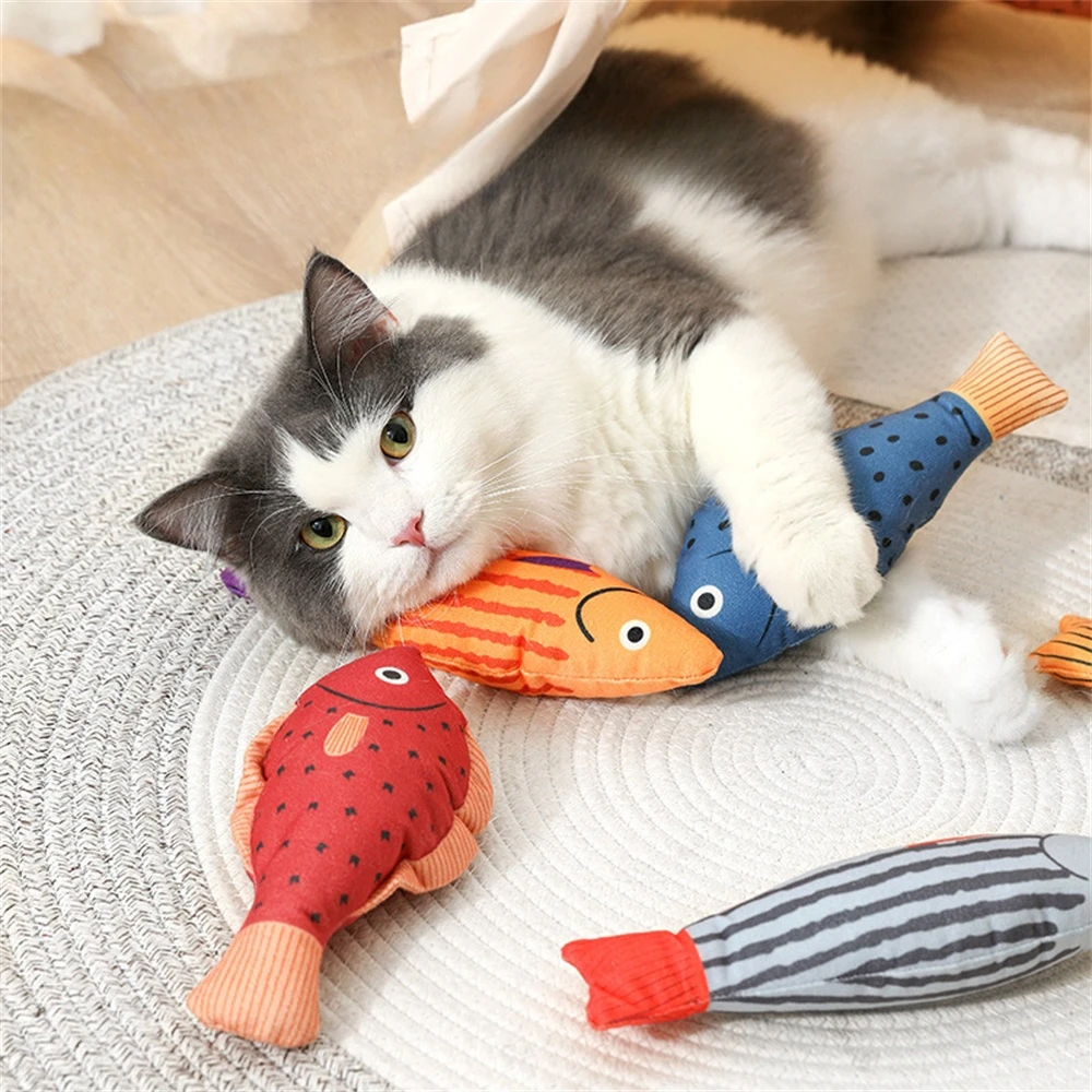 Simulation Fish Cat Toys 3D Simulation Fish Catnip Cat Chew Toys Kitten Interactive Chase Toys Pillowfish Gift Plush Pet Product