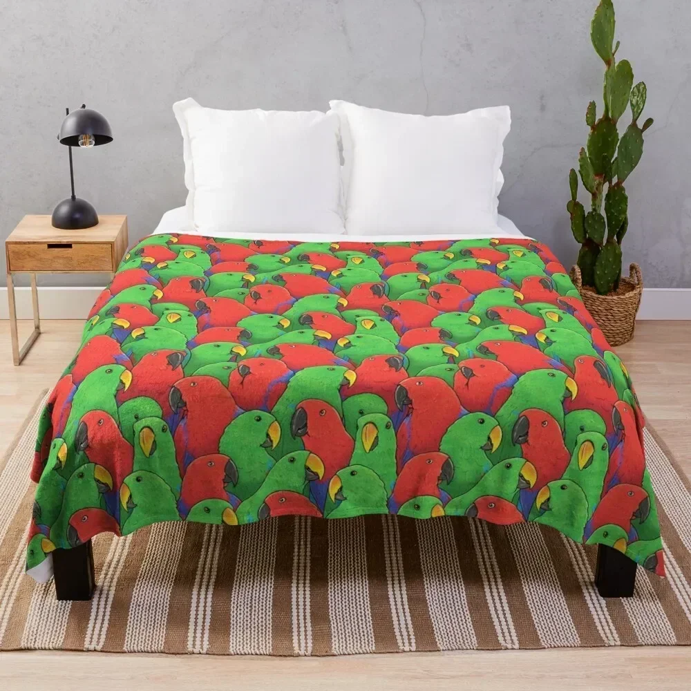

Male and Female Eclectus Parrots Throw Blanket Soft Cozy Blanket for Pet Kids Adults