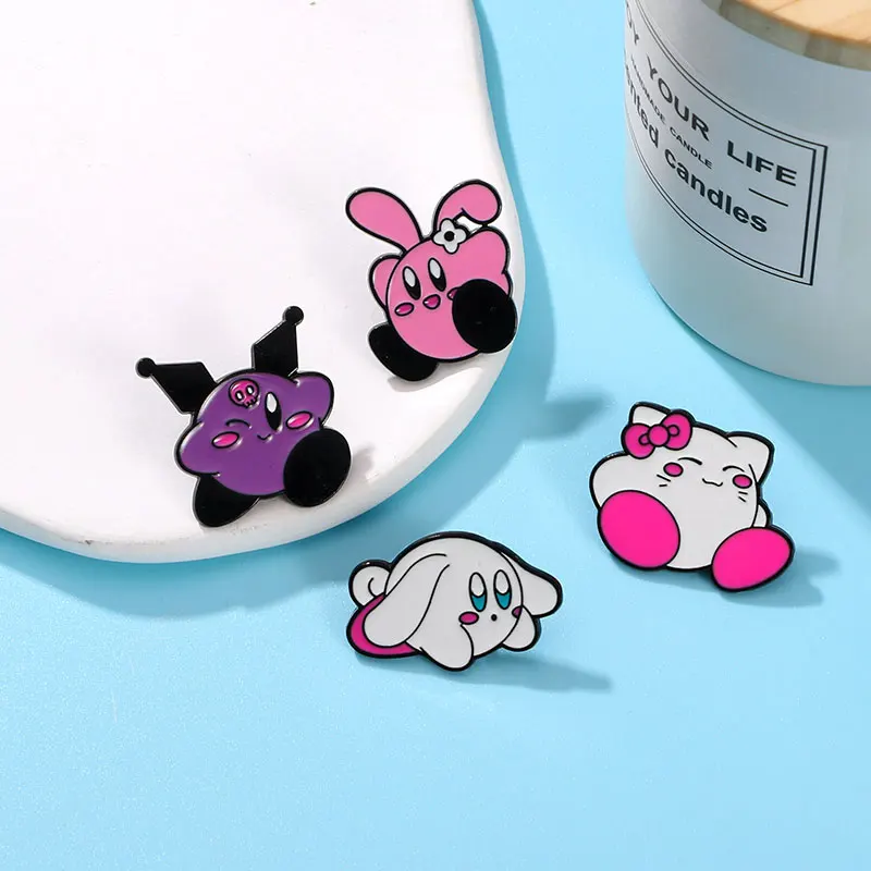 Cartoon Anime Game Characters Pins Pretty Rabbit Cat Imp Shaped Enamel Brooches For Fandom Gift