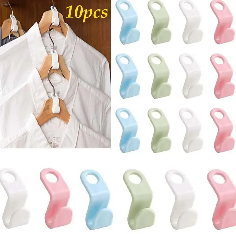 10/5pcs Multi-function Clothes Hanger Connector Hooks Cascading Plastic Wardrobe Organizer Rack Holder Space Saving Organizer