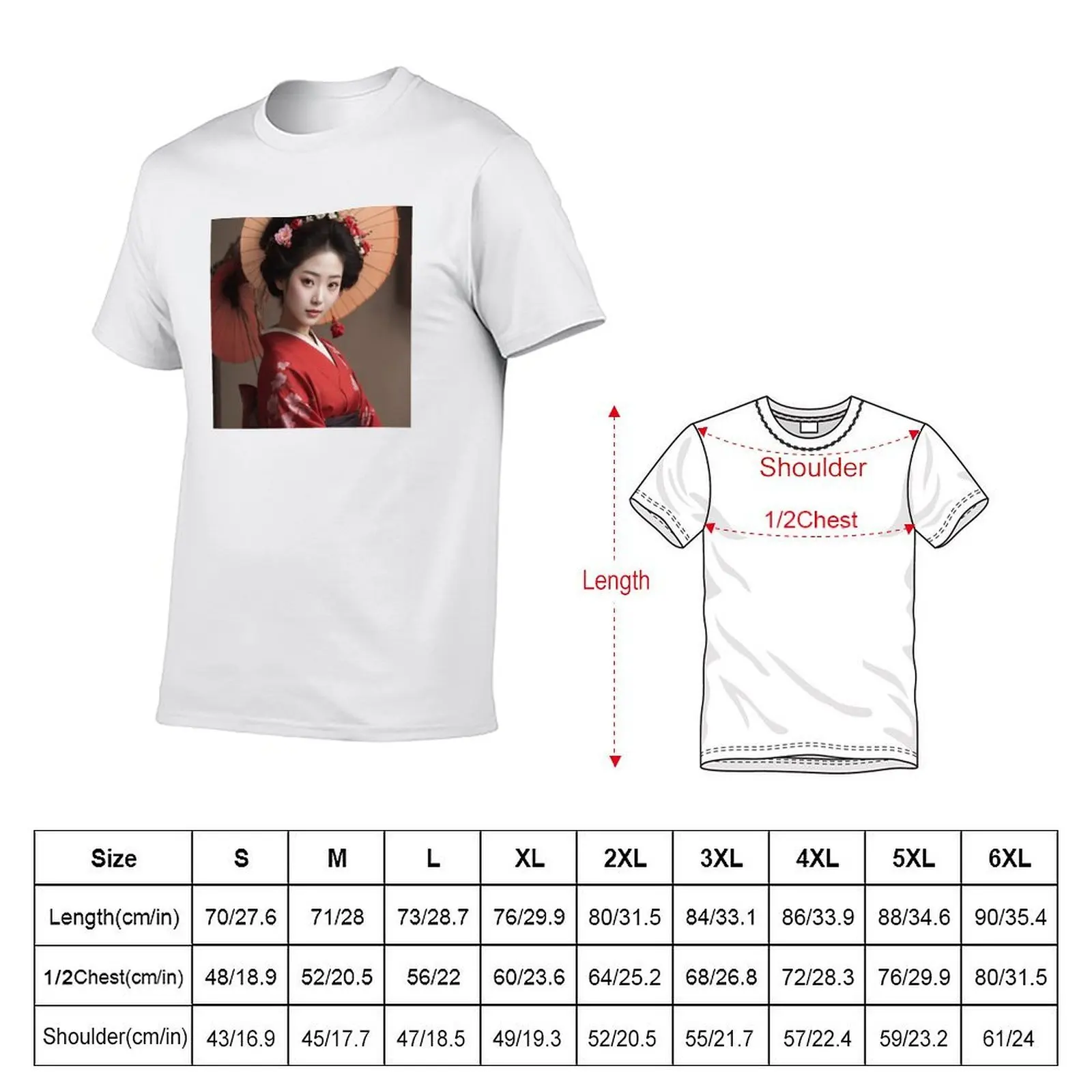 Smiling Geisha Blossom: Serenity in Bloom T-Shirt vintage clothes vintage workout shirts for men