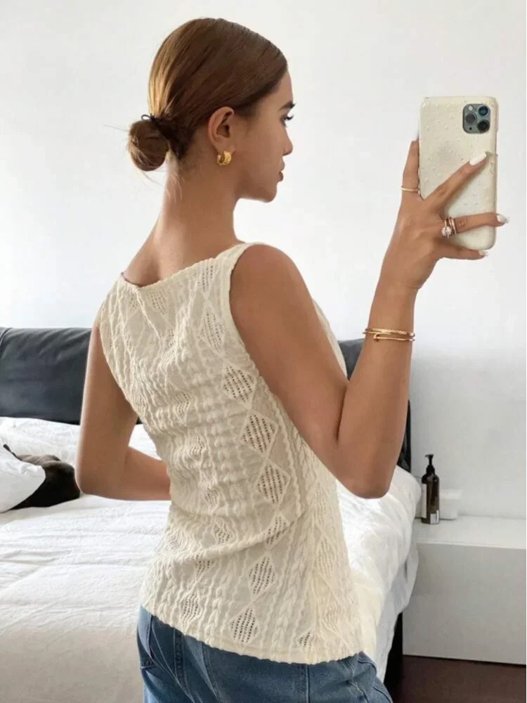 

2025 Summer Women's White Black Sleeveless Vest Top Button Vests For Women Streetwear Jackets Tailored Vest