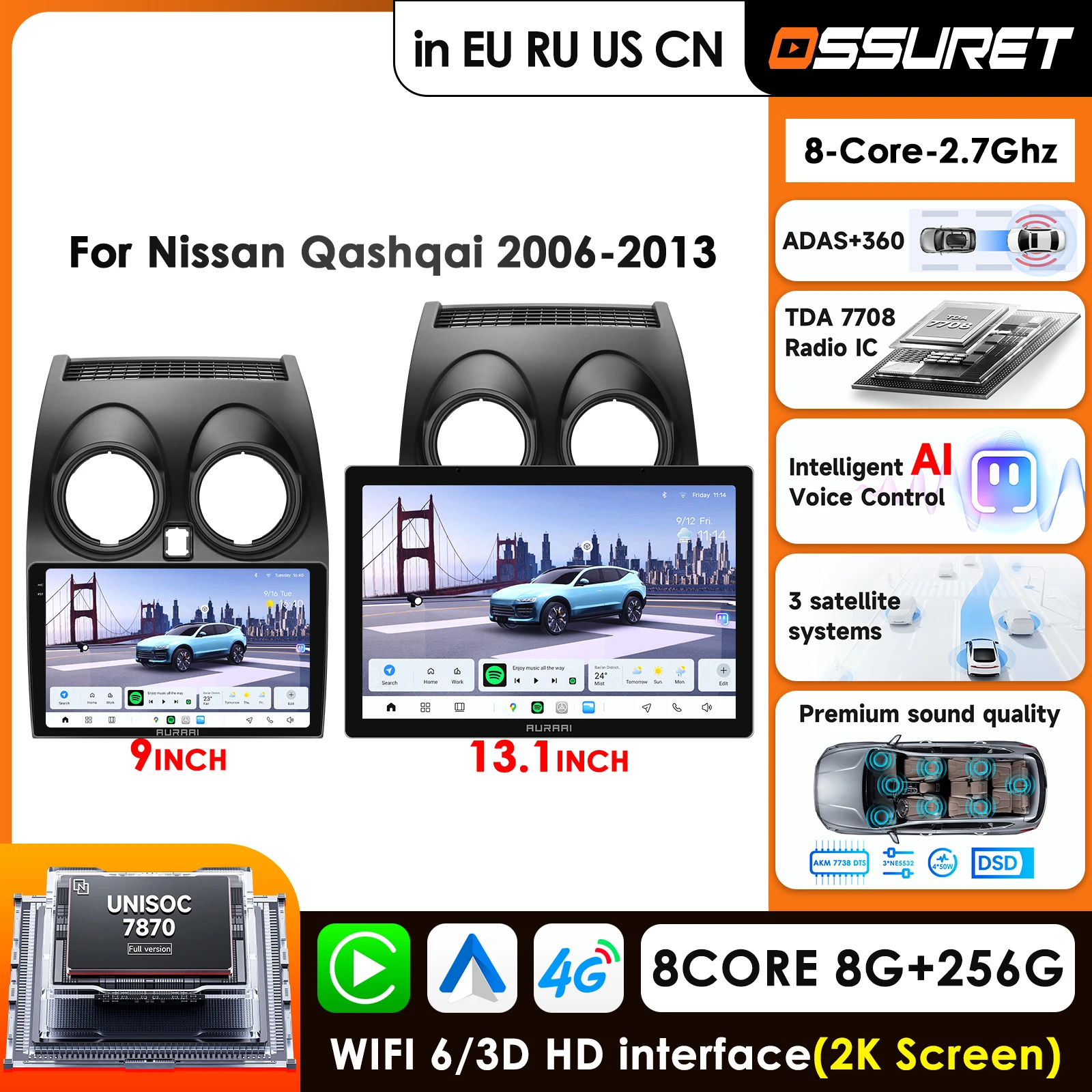 

Carplay 4G-LTE Carplay Android Car Radio for Nissan Qashqai J10 2010-2014 Car Infotainment Multimedia Player GPS Auto Stereo RDS