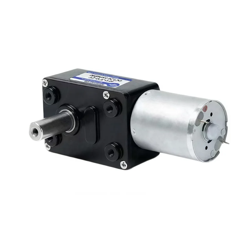 12V/24V black-painted high-torque low-speed self-locking motor with turbine and worm gear reduction gear JGY-370