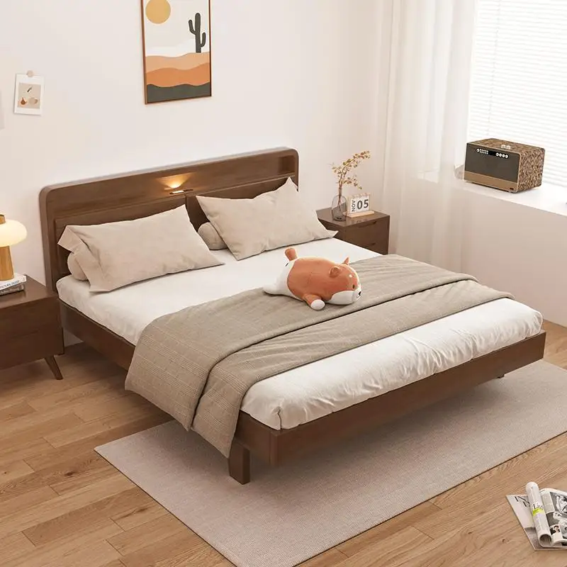 

Full Size Double Bed Bedroom Designer Europen Wooden Luxury Double Bed Platform Modern Floor Cama Box Casal Furniture Home