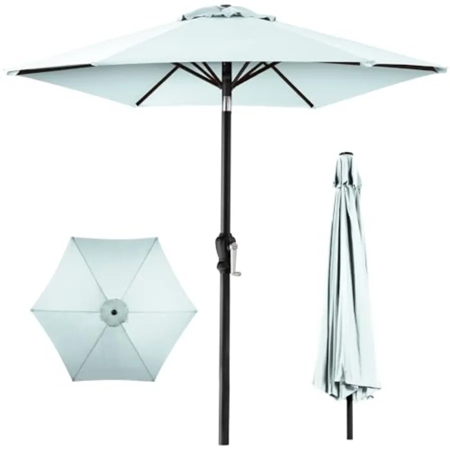 

10ft Outdoor Patio Umbrella, Outdoor Table Umbrella, Yard Umbrella, Market Umbrella with 8 Sturdy Ribs, Push Button, Tilt and C