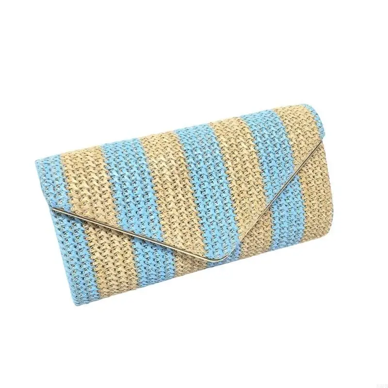 

Women Straw Handbag Handwoven Beach Bag Shoulder Bag Chain Strap Crossbody Bag