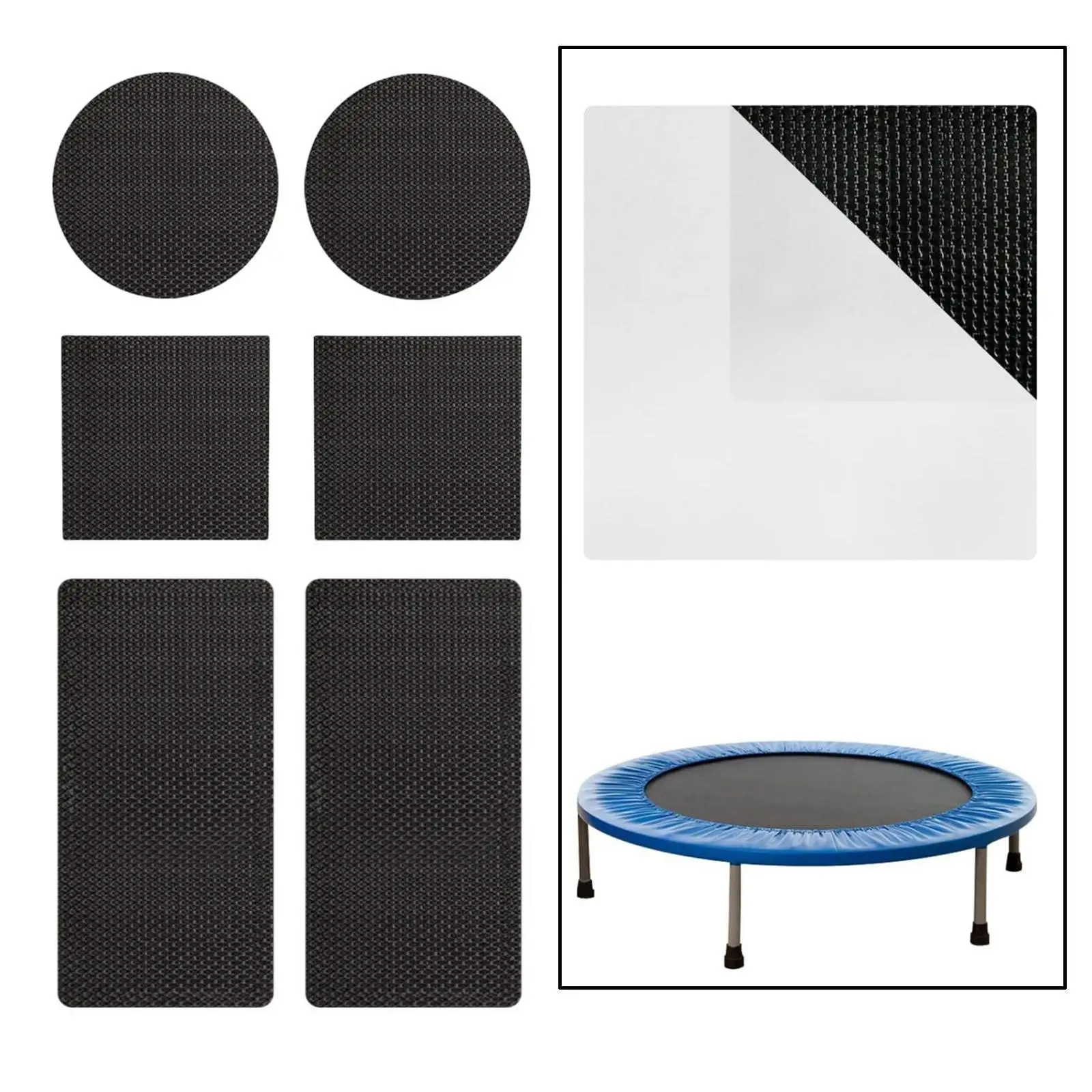 Trampoline Puncture Repair Patches Heavy Duty TPE Mat Fixing Kit for Trampoline Tent Cover and Safety Mesh
