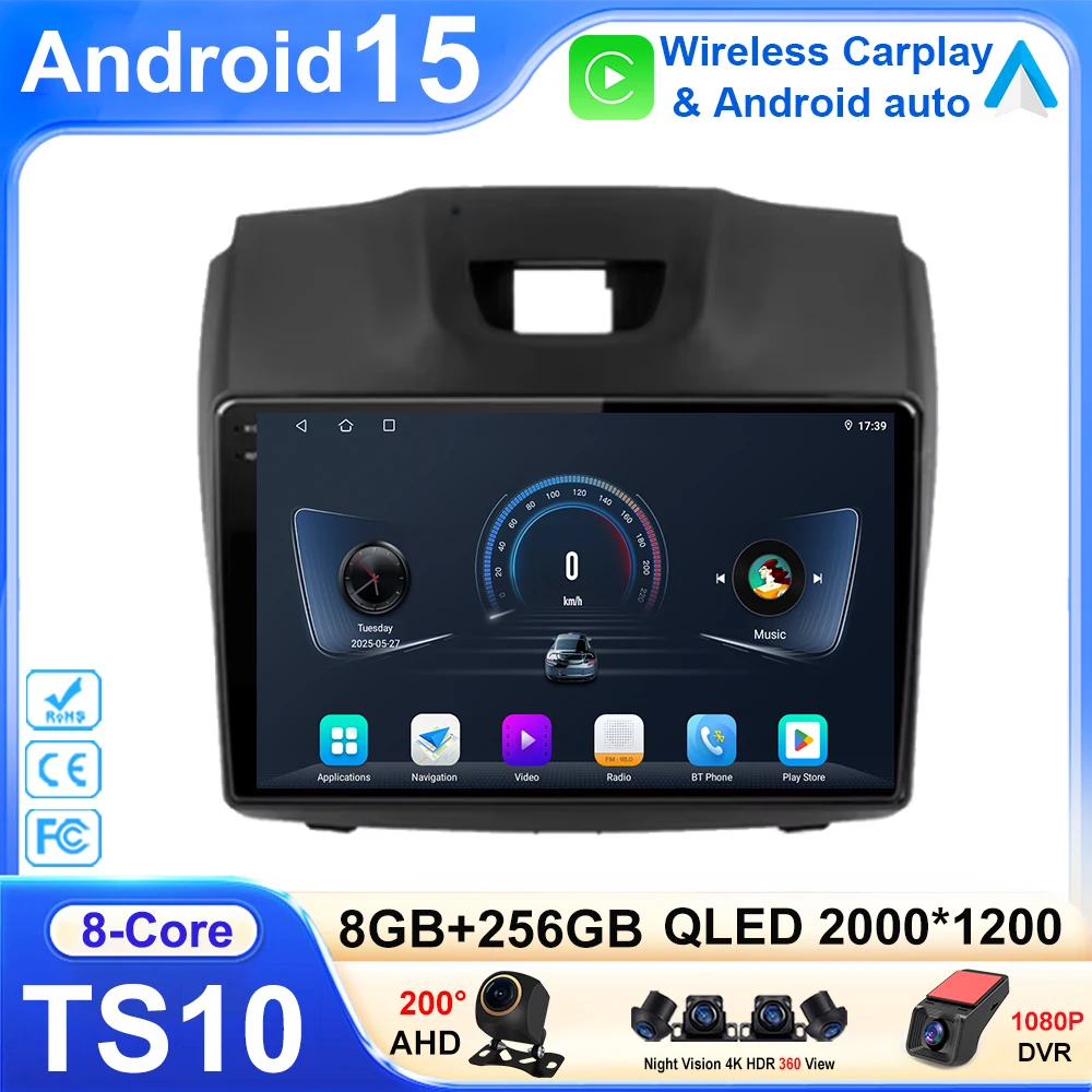 

Автомобильный плеер Carplay Android 14, для Chevrolet Holden S10 TRAILBLAZER COLORADO ISUZU DMAX, GPS, радио, аудио, мультимедиа, стерео BT Navi