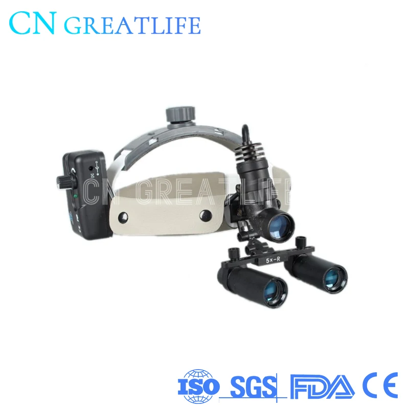 

GreatLife Dent Led Wireless 4X 5X Dental Led Headlamp Surgical Dental Head Loupes Magnifying Glasses