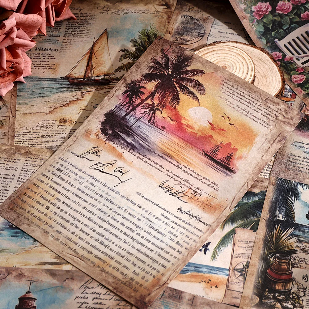 160 Sheets Vintage Scrapbook Paper Natural Landscape Design Non-Sticky Thick Paper 160 Patterns Perfect for Journaling Crafting