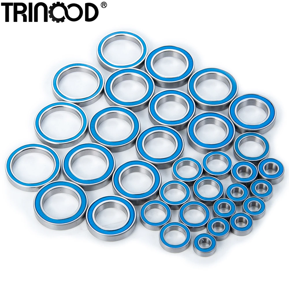 TRINOOD 33PCS Ball Bearing Kit for 1/10 X-Maxx 8s, 77086-4, Snap on Truck RC Crawler Car Blue Bearings Parts