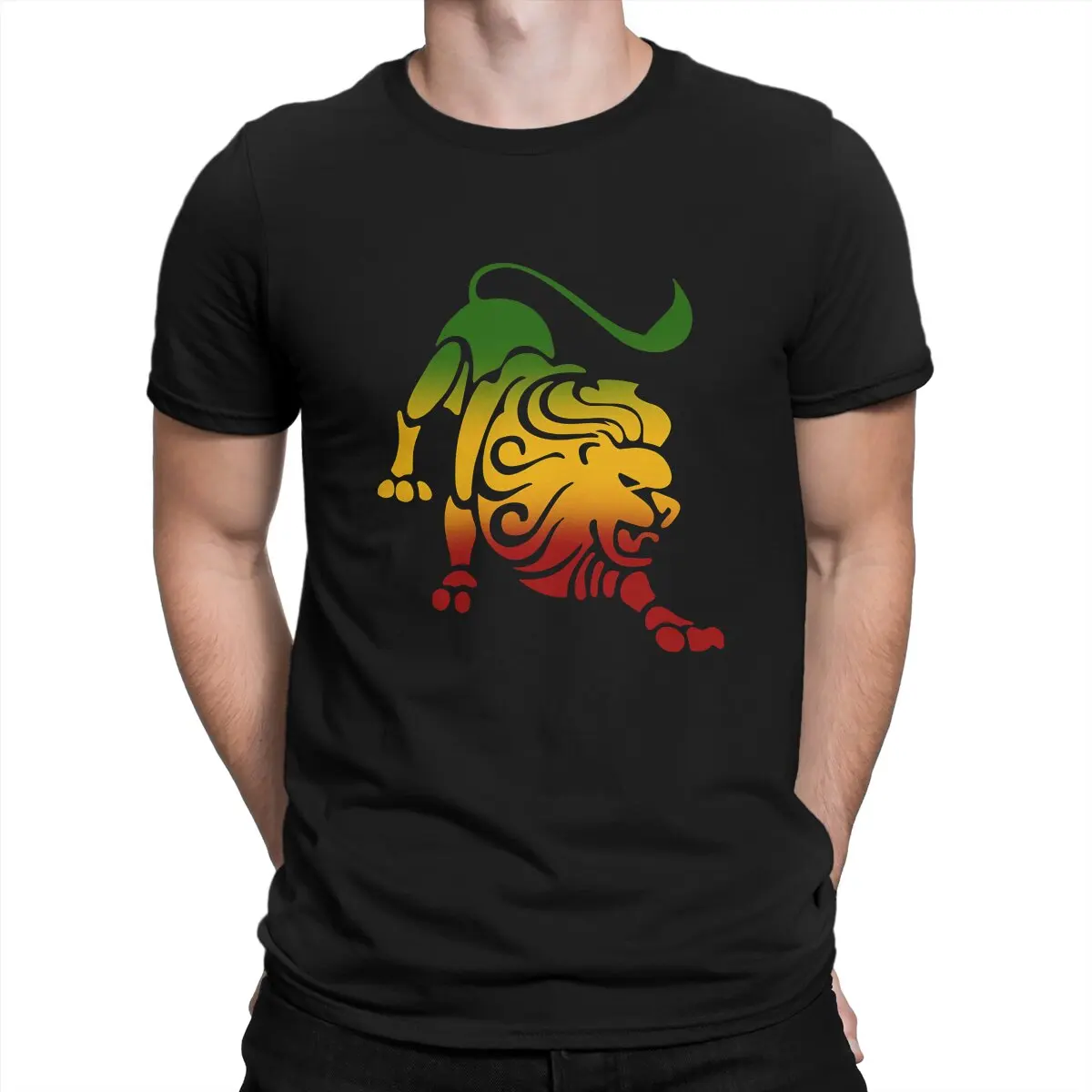 Rasta Lion Of Judah Rastafari Classic Tshirt Homme Men's Clothes Polyester T Shirt For Men