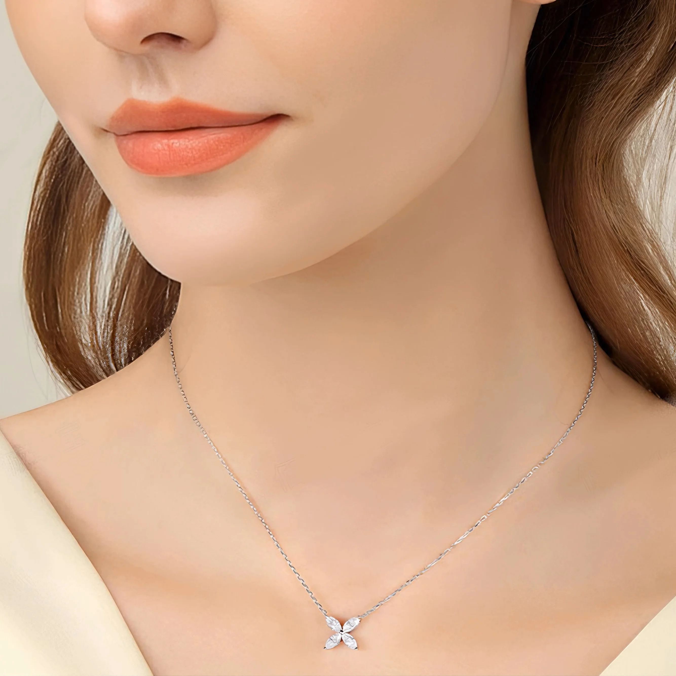 Schmetterlingsform-Moissanit-Schmucksets für Damen, 925er Sterlingsilber, Marquise-Diamant-Halsketten, Ohrstecker, Geschenk, edler Schmuck, GRA – Detail 5