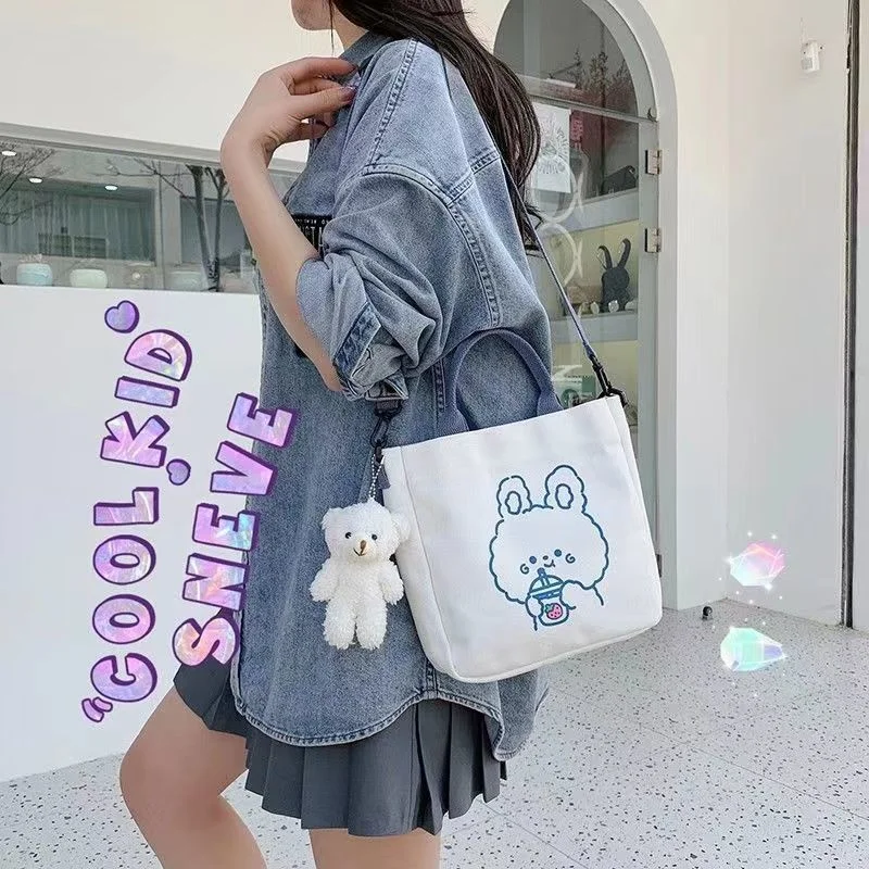 Women's Korean version one shoulder canvas bag fashion literature and Art College Student Backpack class tutorial