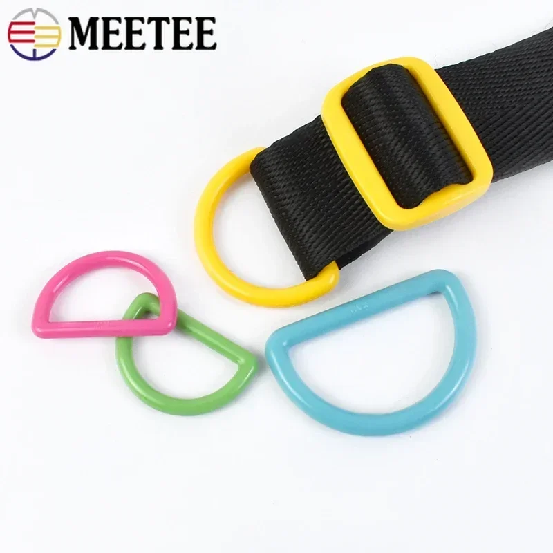 30/50Pcs Meetee 15-38mm Plastic Buckles for Women\'s Belt Bag D Ring Strap Connector Clasp Hook Keychain Rings Sewing Accessories