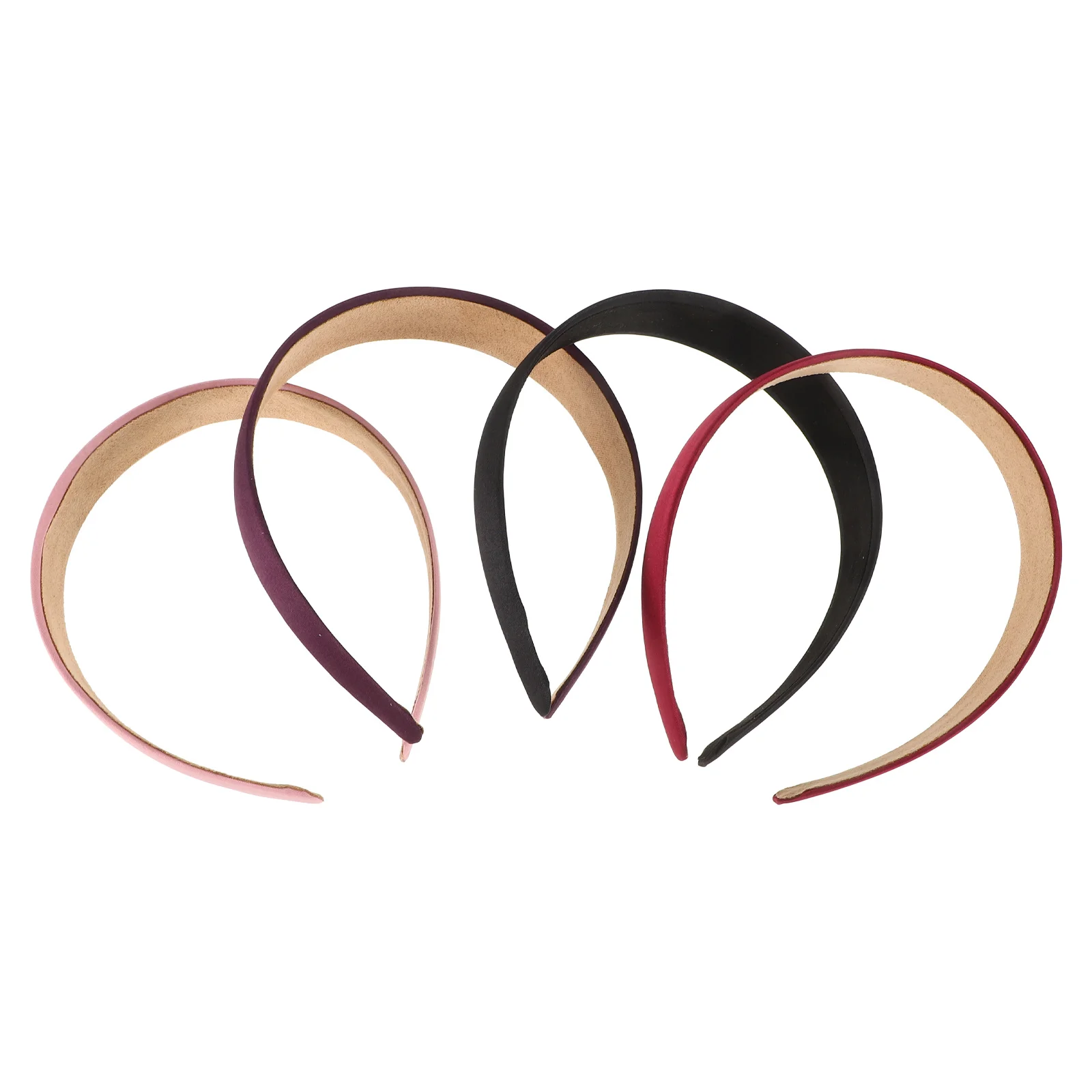 

4 Pcs Accessories Women Girls Wide Elastic Non Slip Hairb s Girls Hoop Hair Purple Red Solid Color