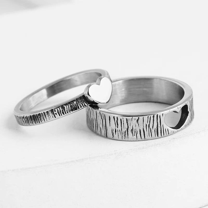 2022 New Stainless Steel Couple Ring For Lovers Forever Endless Love Heart Anels Wedding Engagement Jewelry For Man Women
