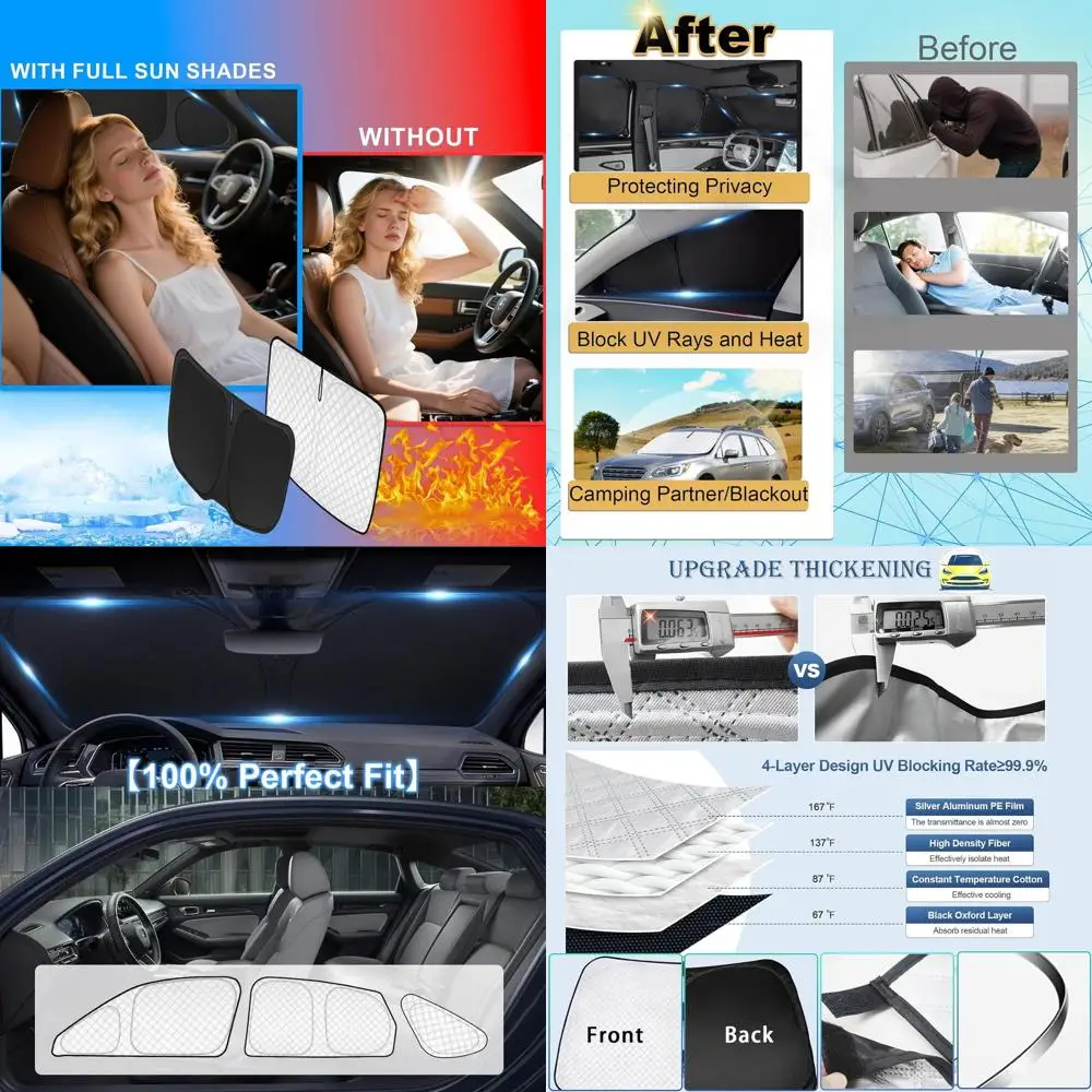 

Universal Car Window Sunshades for Civic Sedan 2022-2025 (Excluding Back), UV Protection and Privacy for Windows