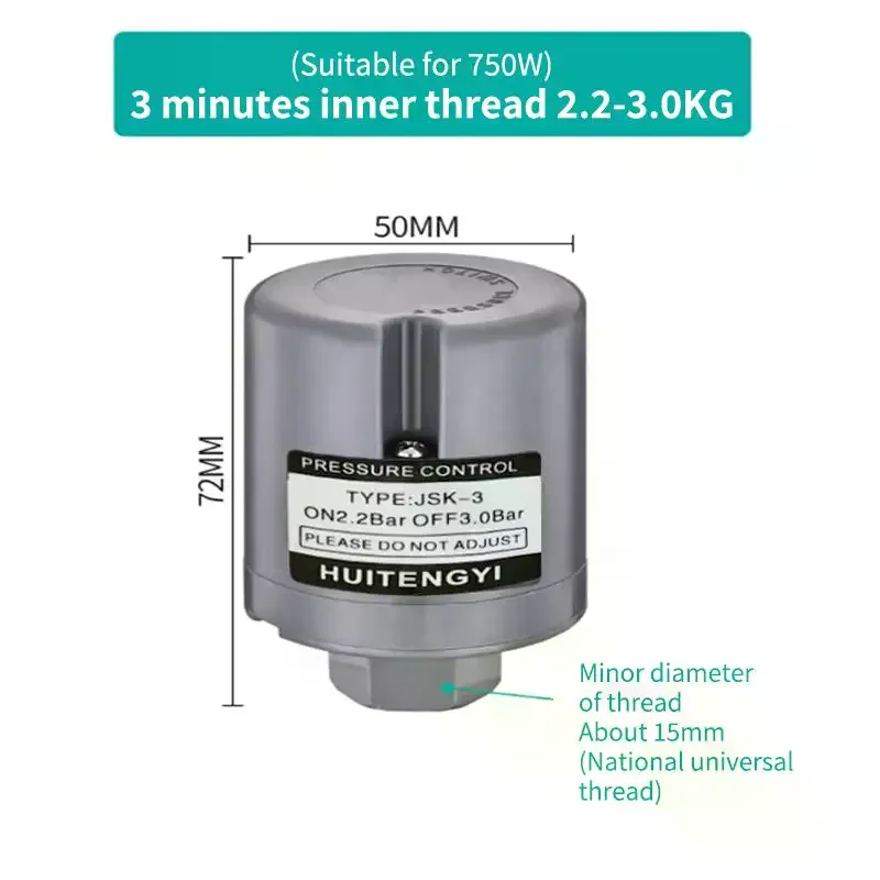 Automatic Water Pump Controller Switch 3/8'' Booster Pump Pressure Switch Single Contact Pressure Controller