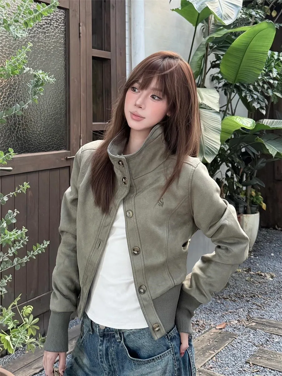 

Байкерские куртки Женская куртка на локоть Осенняя куртка в стиле пэчворк с несколькими карманами на шнурке Утилита Сафари Кемпинг Туризм Бархат