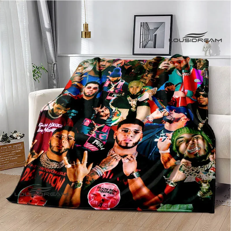 Rapper Anuel AA printed blankets Flannel Warm blanket Soft Cozy Blanket Travel Blankets bed linings Birthday Gift