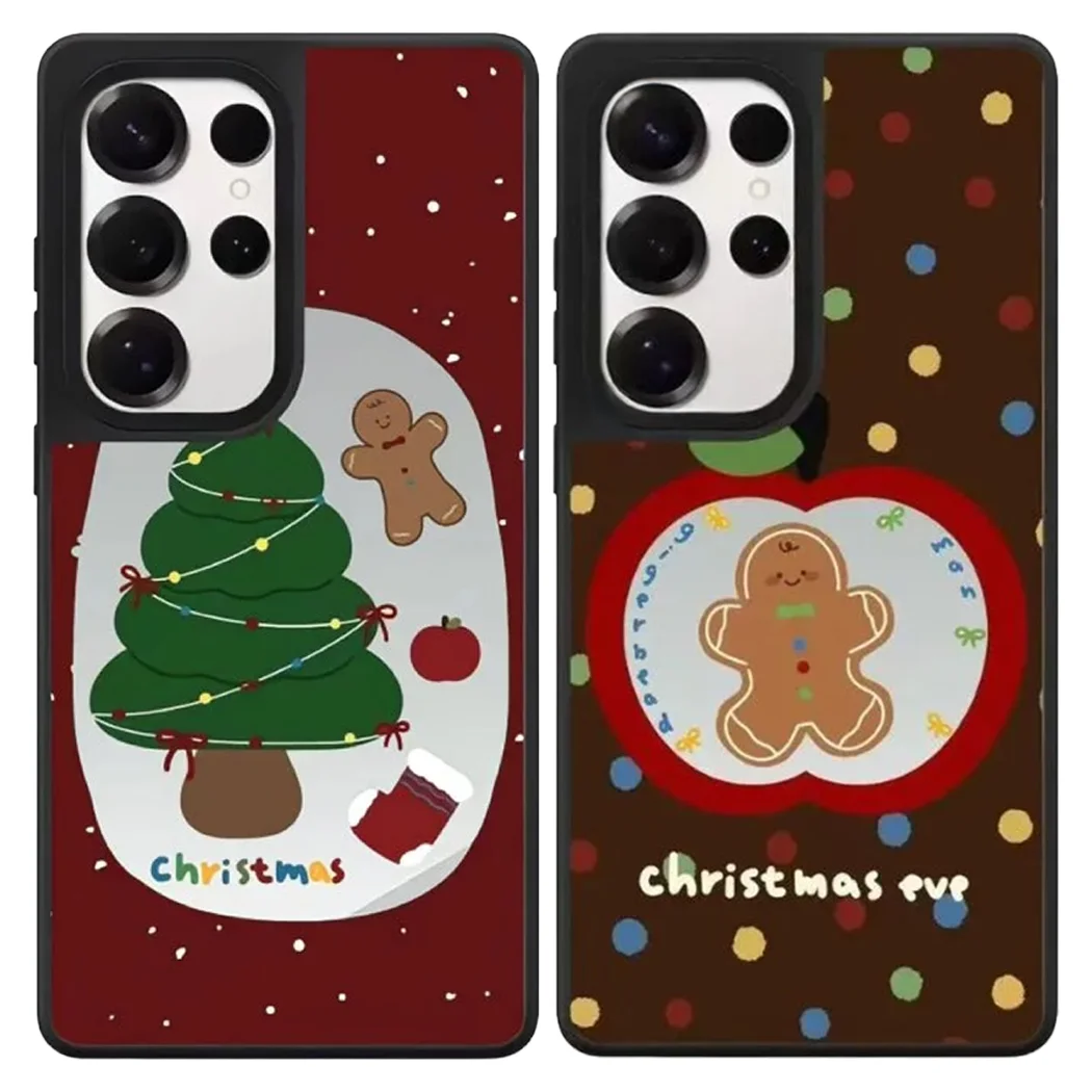 

Christmas Tree Gingerbread Man Mirror Surface Magnetic Case: Compatible with Samsung Galaxy S23 U S24U S25 Ultra S25+ Plus Shell