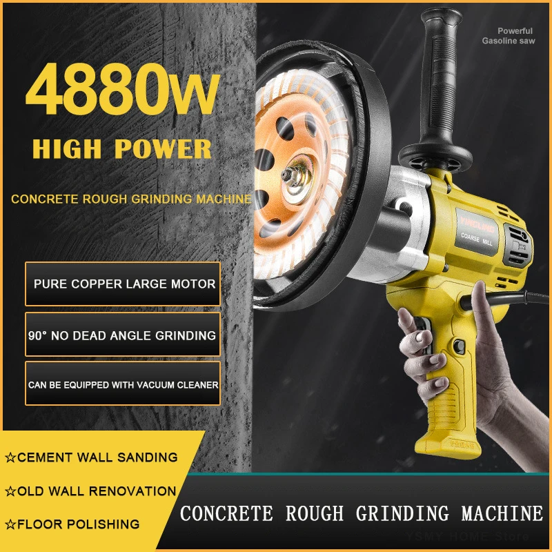 

2600W Wall Smoothing Polishing Sanding Machine 220V Ground Concrete Cement Drywall Sander Dust-free Rough Grinding Tool