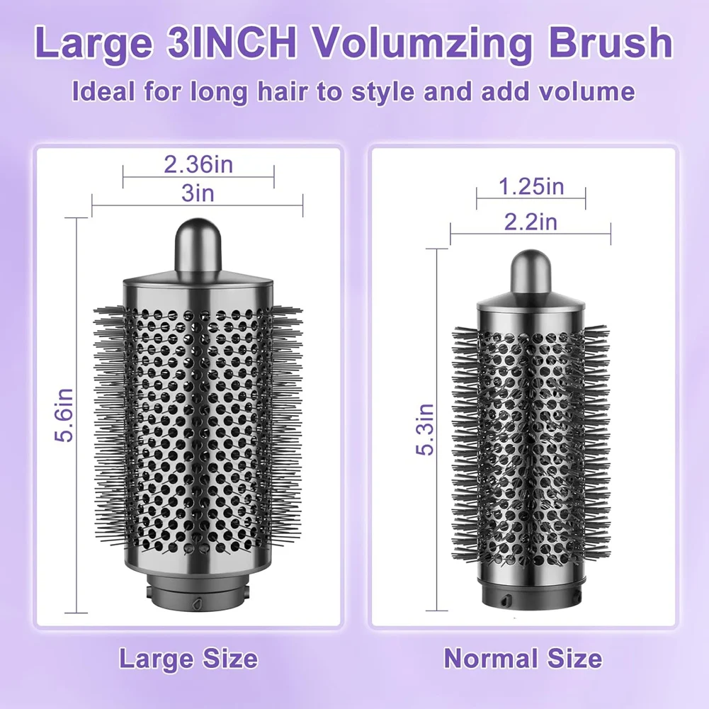 【Berserk】Hair Styler Conical Barrel & Big Round Brush With Adapter For Dyson HD Series Hair Dryers