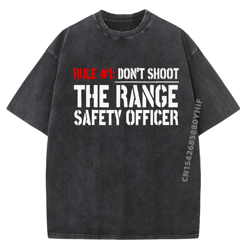 

Rule Don It Shoot At Range Safety Officer Mens Graphic Tshirts Cheap Oversized Printed Tees Mens Street Washed Shirt