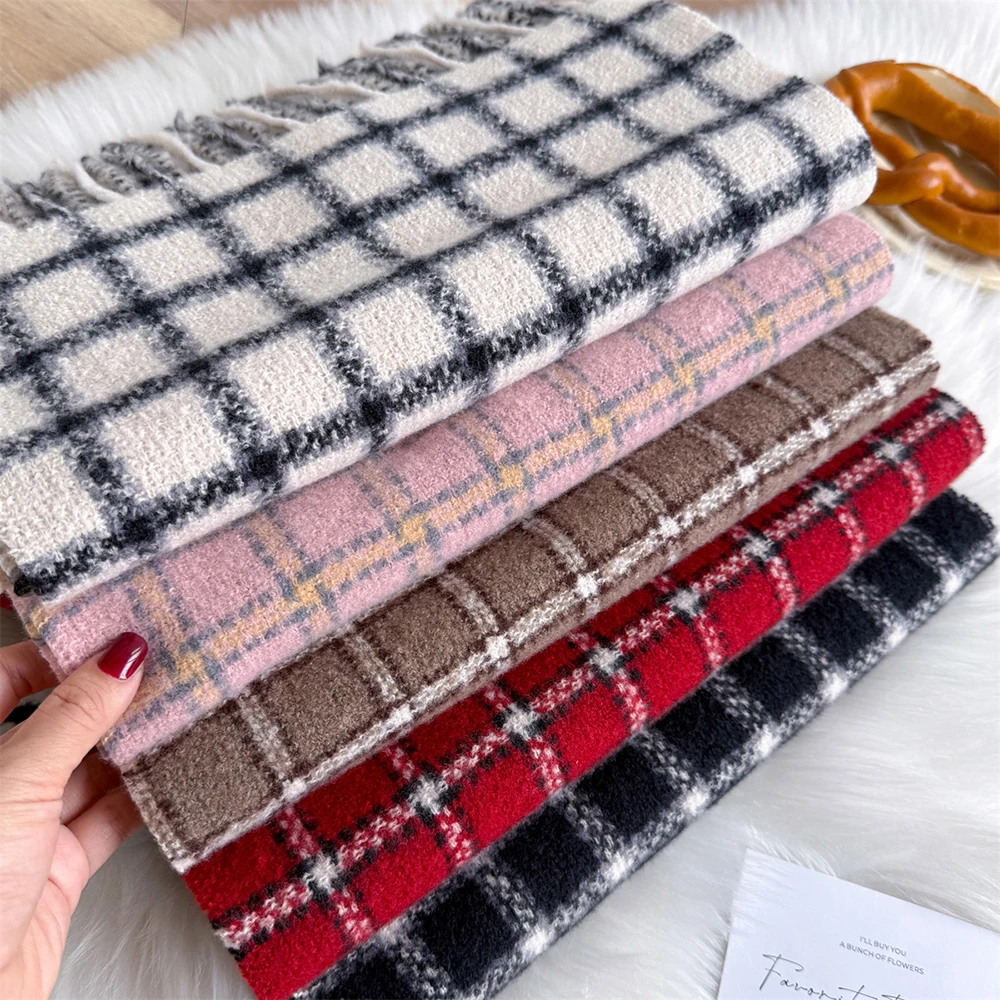 

Classic Multi-color Plaid Scarf Cashmere Feeling Woman Acrylic Scarves Warm Checkered Scarf Lady Winter Foulard Bufanda Shawl