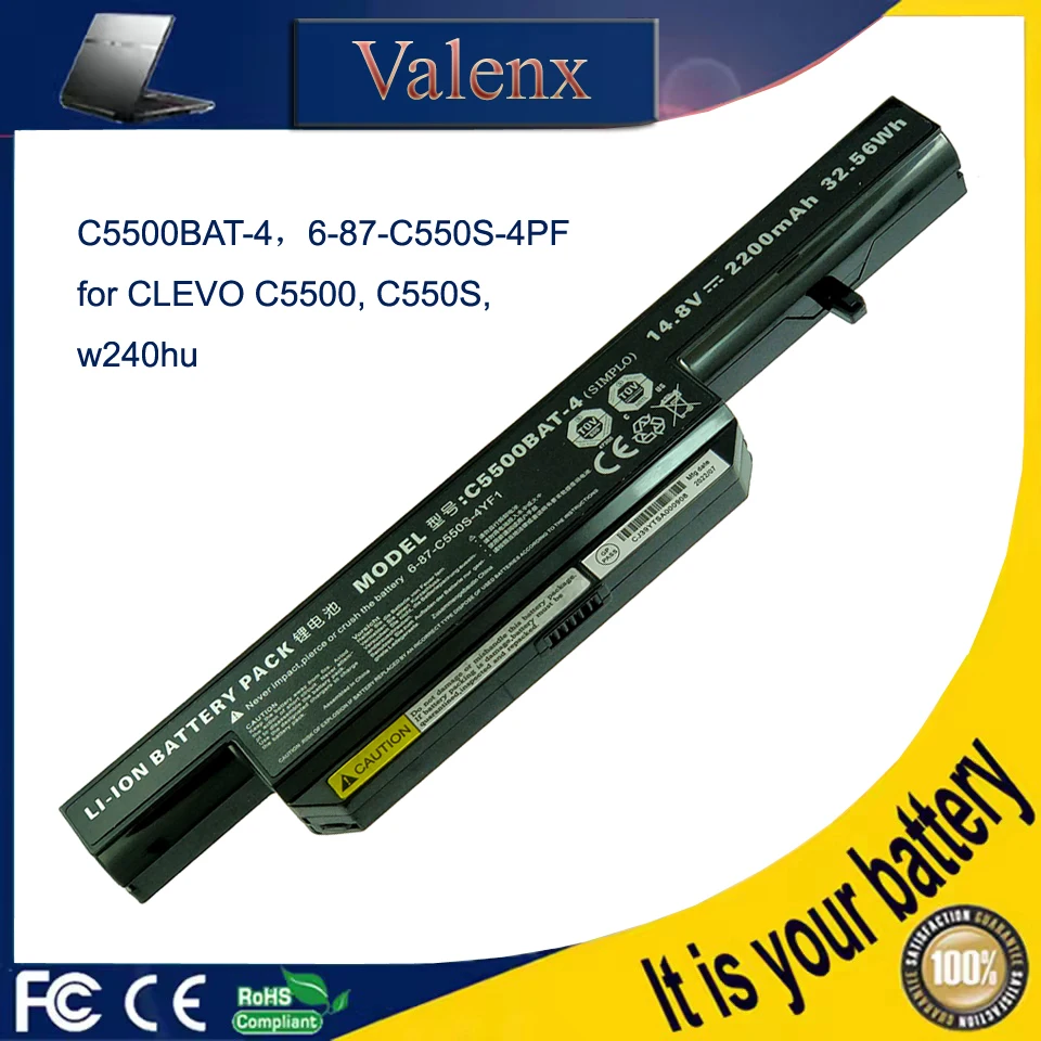 

C5500BAT-4 6-87-C550S-4PF 6-87-C550S-4YF Аккумулятор для ноутбука Clevo C5500 C550S w240hu