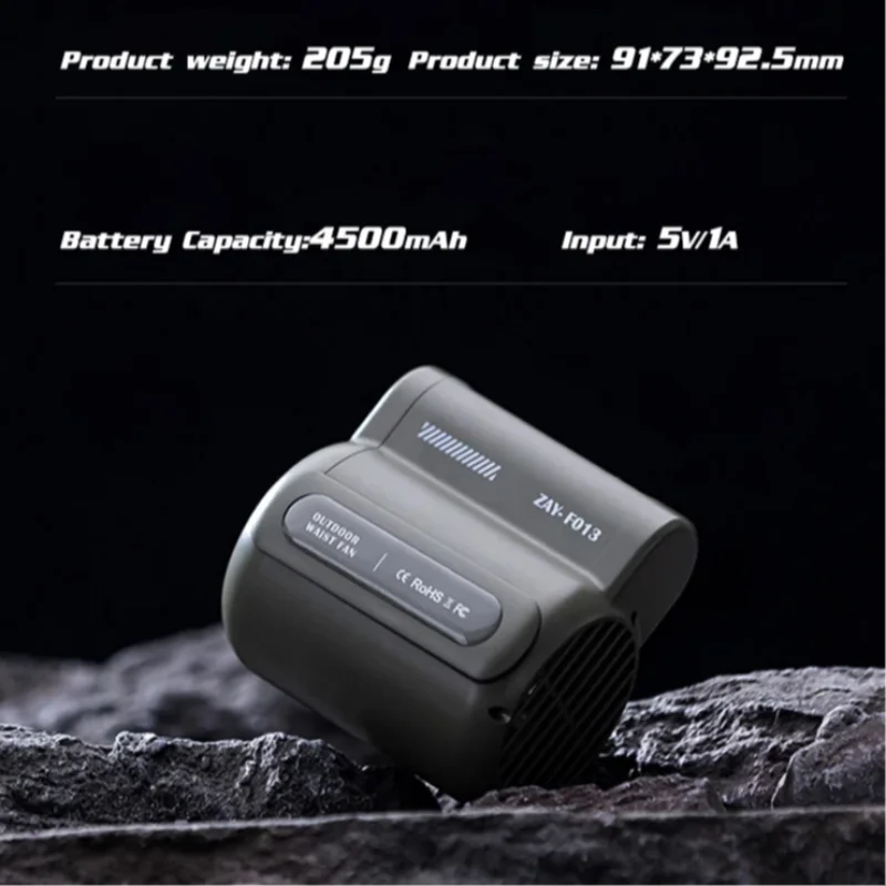 مروحة معلقة على الخصر المحمولة من Xiaomi، 3 سرعات، تدفق هواء قوي يمكن ارتداؤه بمشبك شخصي، مروحة رائعة قابلة لإعادة الشحن تحت القميص