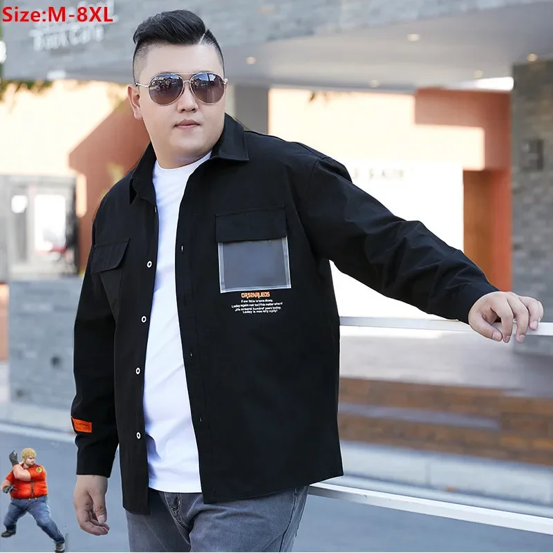 

Jeans Shirt Men Long Sleeve Spring Autumn Black Denim Camisa Cotton Plus Size 6XL 7XL 8XL Cowboy Oversized Loose Casual Blouse