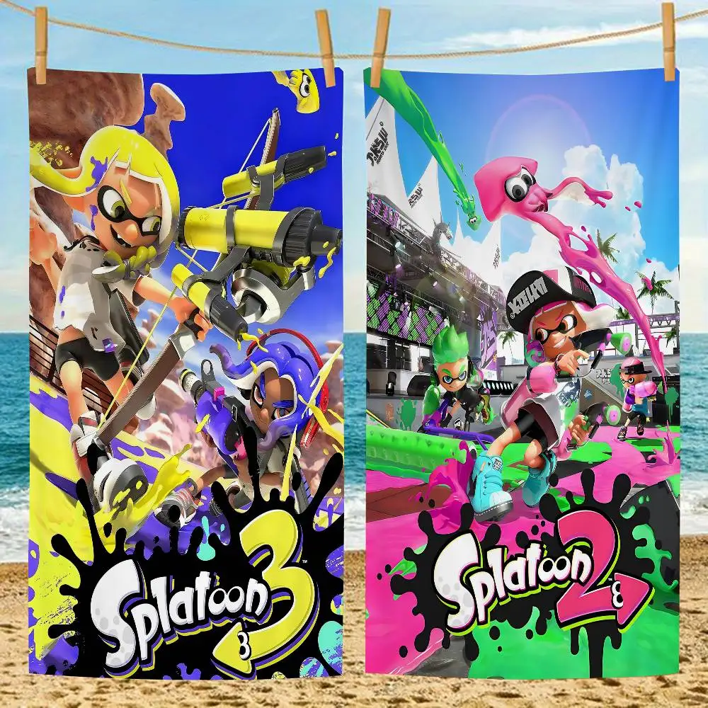 Game S-Splatoon Microfiber Beach Towel Absorbent Quick dry Soft Yoga Swimming Resort Mountain Climbing Towel