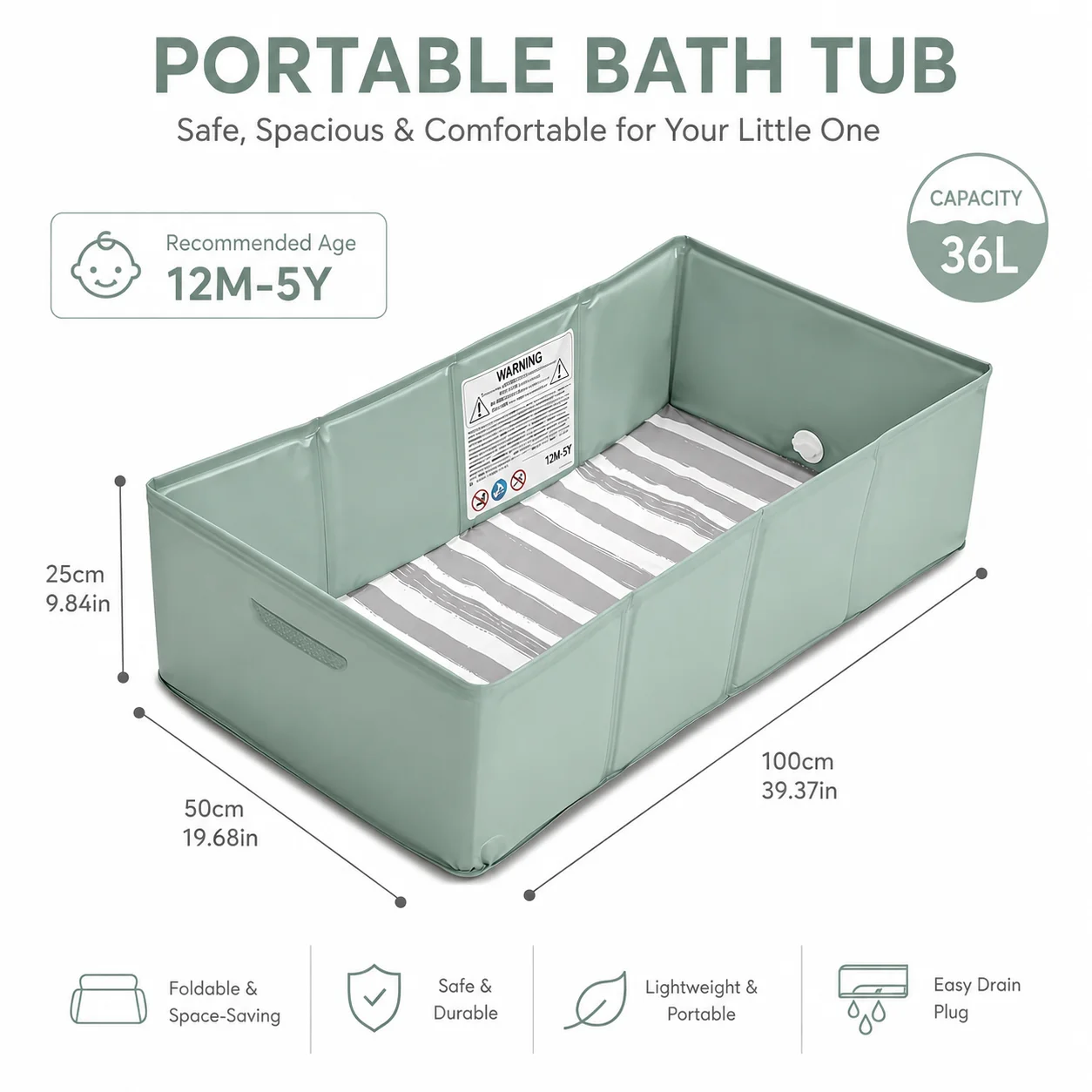 Portable Foldable Baby Bath Po - огляд і ціна Baby Bath Tub Foldable
