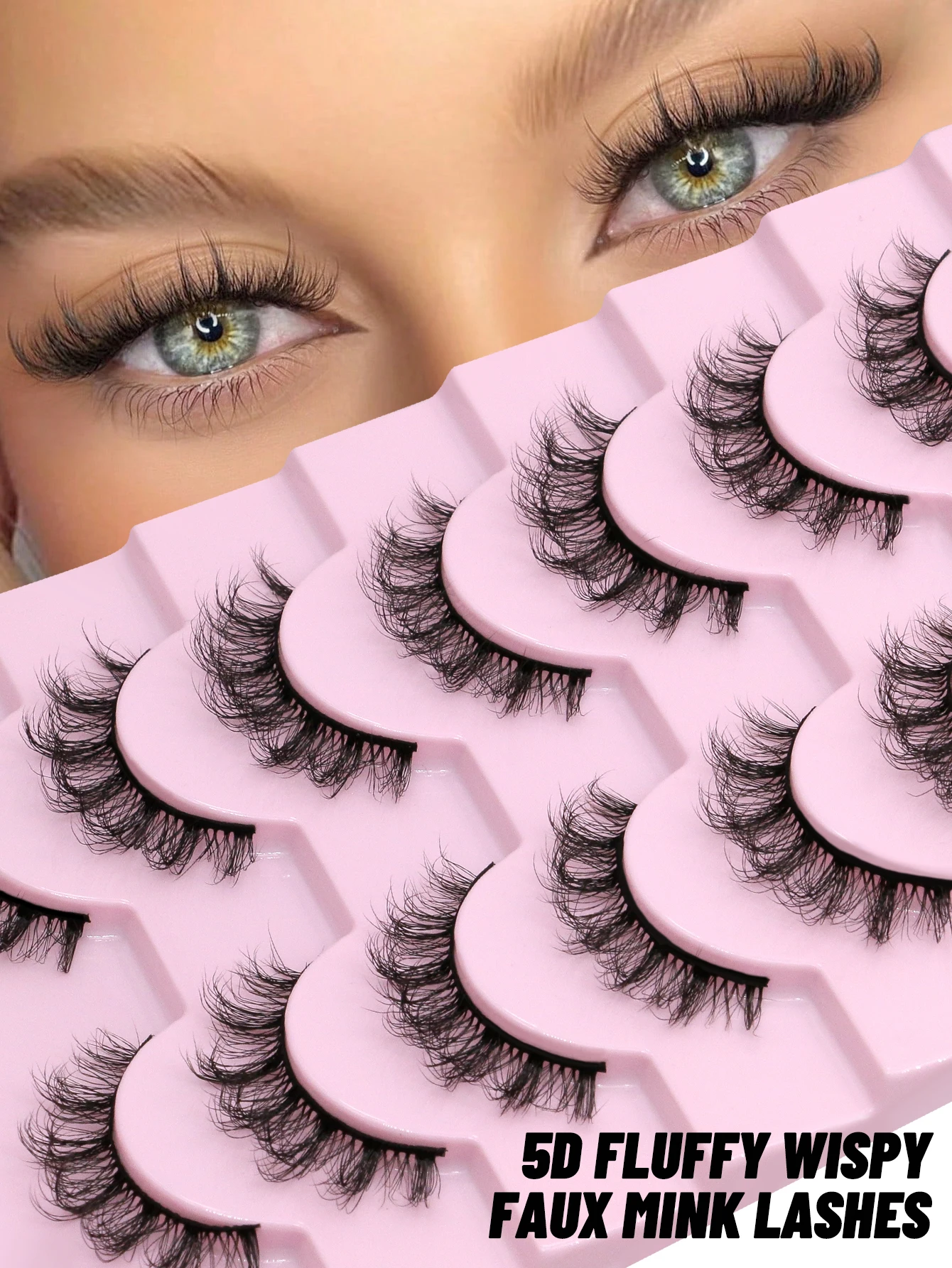 

GROINNEYA 3D Faux Mink Lashes Fluffy Soft Wispy Natural long False Eyelashes Curly Lashes Wholesale Lashes
