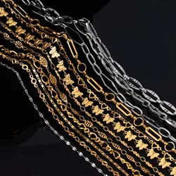 1Meter Multi Styles Stainless Steel Gold Color Silver Color Link Chain Bulk Chains DIY Necklace Jewelry Making Wholesale No Fade