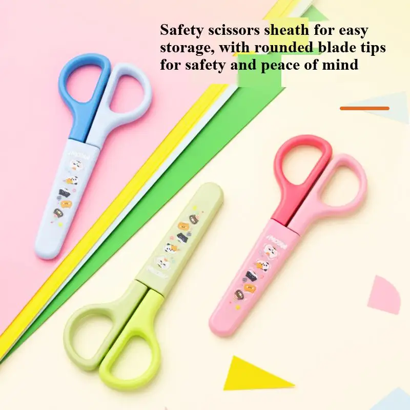 Deli 6021/6021A Colored Student Scissors 126mm Round Safety Stainless Steel Blade for Office And School DIY Work Use