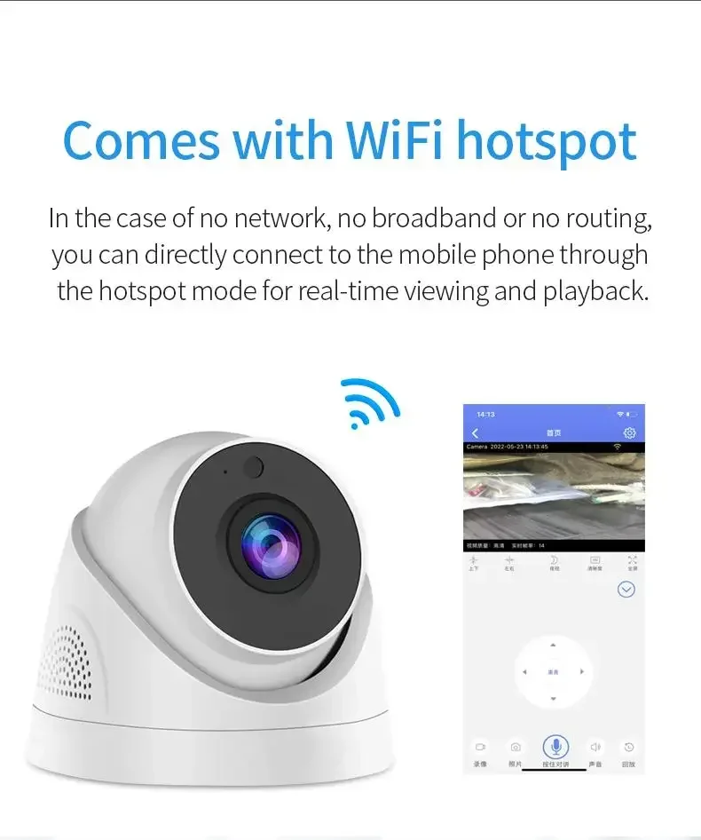 A5 3mp Hd Ip Camera 2.4g Wireless Wifi Night Vision Video Surveillance Security Camcorder Motion Detection Cctv Monitor for Home