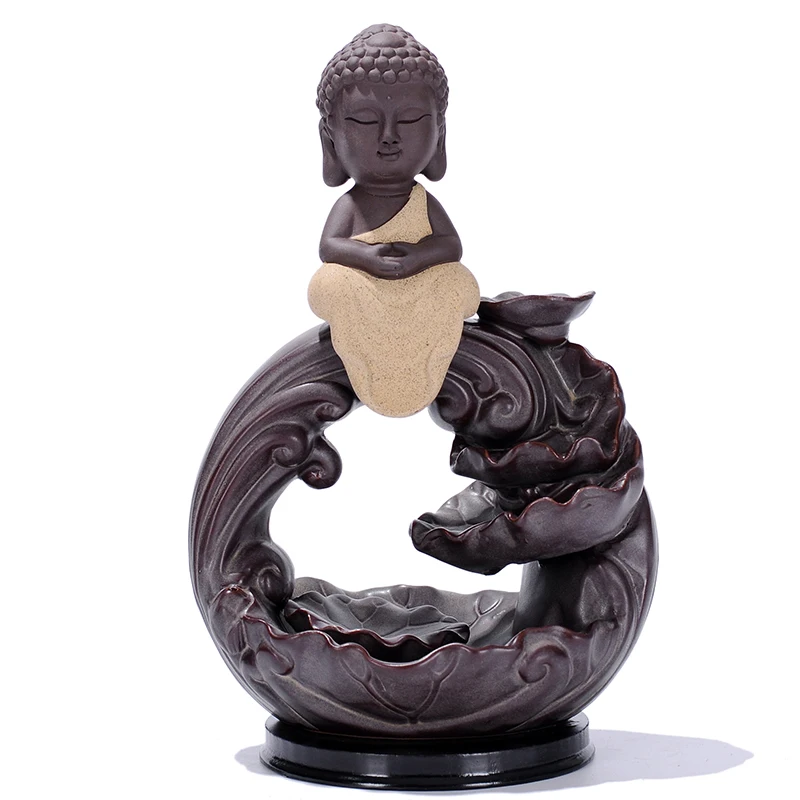 

Home Decoration Ceramic Censer Smoke Backflow Incense Burner Bullet Incense Cones Burner Buddha Incense Aroma Burner Three Color