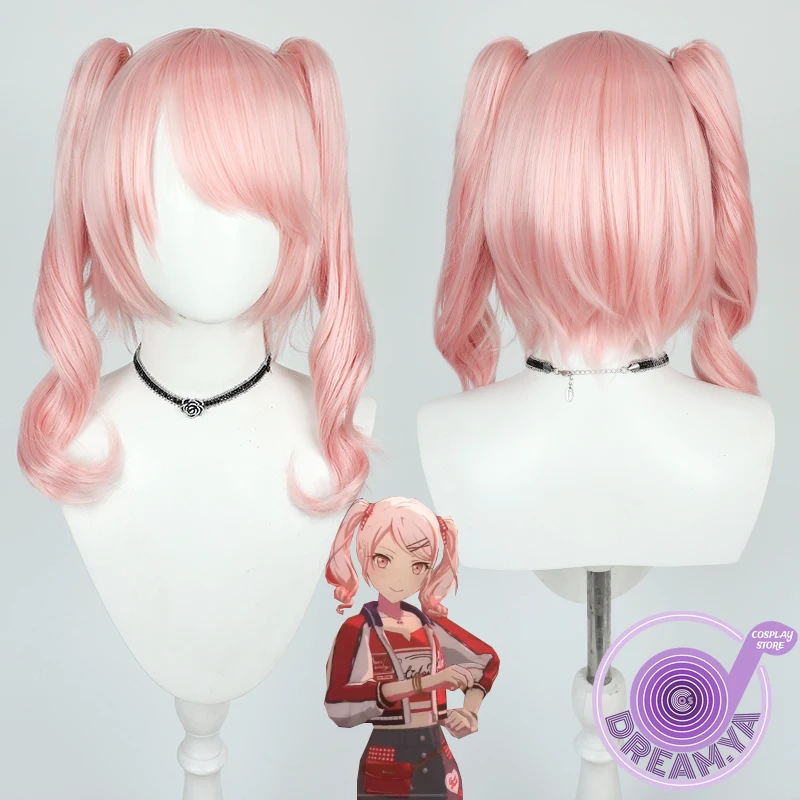 Akiyama Mizuki Cosplay Wig Project Sekai Colorful Stage Pink Pigtail Synthetic Hair Heat Resistant Halloween Role Play Party