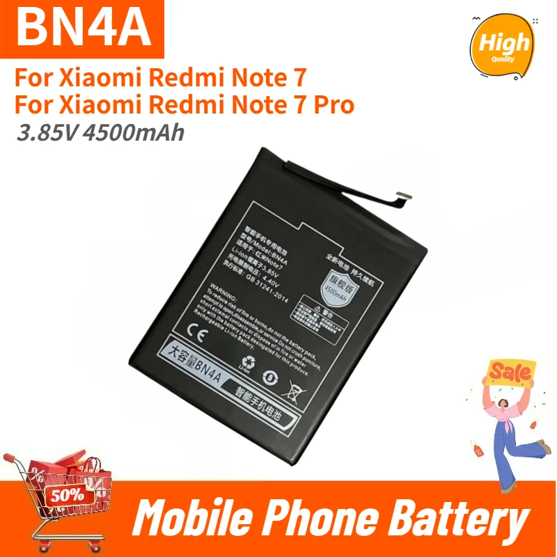 High Quality BN4A Phone Battery 3.85V 4500mAh For Xiaomi Redmi Note 7 Note 7 Pro Brand New Replacement Battery