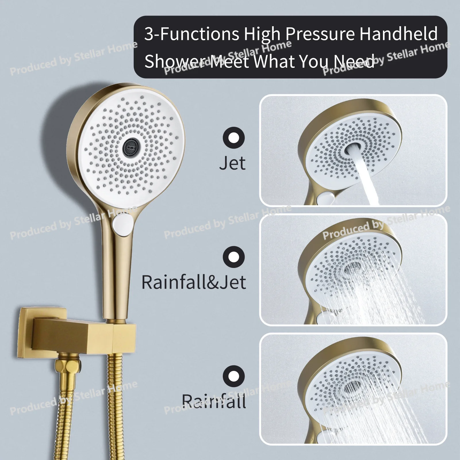 

Бытовой ручной душевой набор для ванной комнаты, душевой набор из АБС-пластика, квадратная насадка для душа